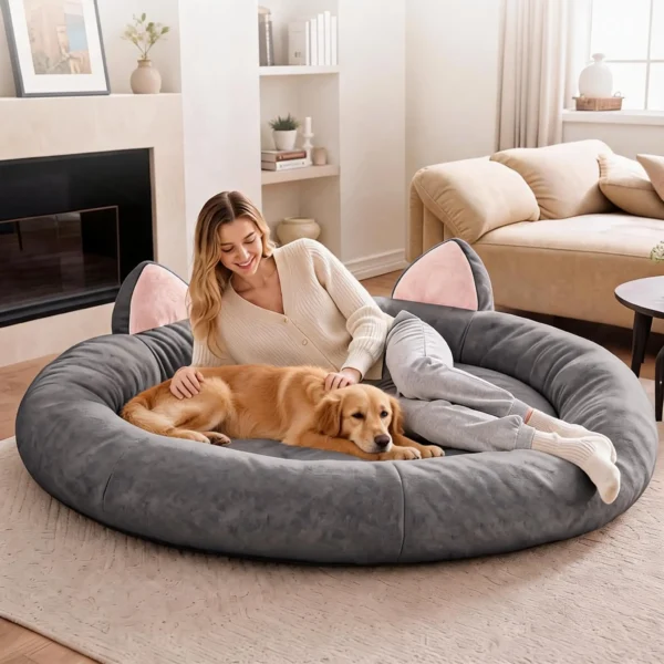 XXL Orthopedic Memory Foam Dog Bed With Waterproof Liner For Large Dogs