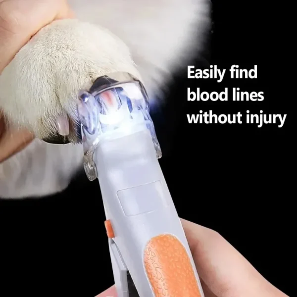 LED Pet Nail Clippers For Cats And Dogs With Half Moon Stainless Blade