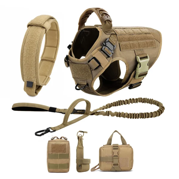 Heavy Duty Dog Harness And Collar Set With No Pull Front Clip For Large Dogs