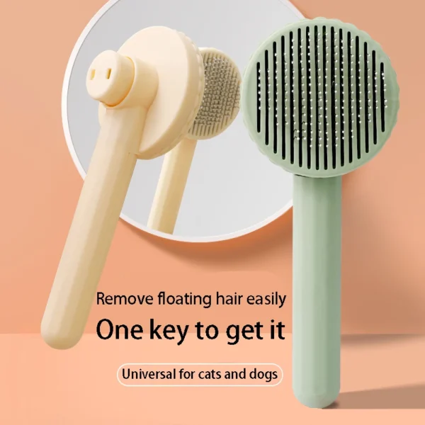 Self Cleaning Slicker Brush For Cats And Dogs With One Touch Hair Release