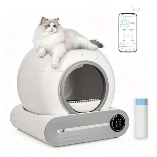 Self Cleaning Automatic Cat Litter Box 65L With App Control And Odor Seal