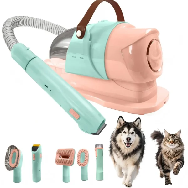 Pet Grooming Vacuum Kit With Clipper And Strong Suction For Dogs And Cats